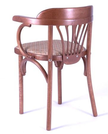 Деревянный стул Венский средний тон с мягким сиденьем из ткани 2 caramel