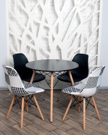 Стул DSW пэчворк черно-белый