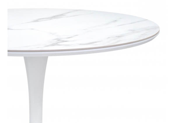 Керамический стол Тулип 90х74 белый мрамор, белый