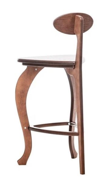 Стул барный 3 ножки гнутые орех