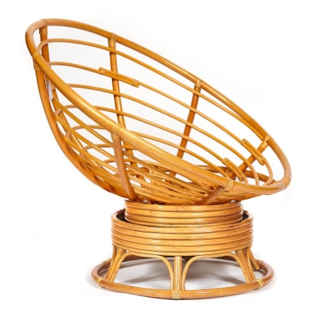 Кресло-качалка "PAPASAN" w 23 и 01 B с подушкой, мед, ткань оранжевый, С 23 фото в интернет-магазине Stoolmarket
