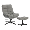 Кресло лаунж Reflex/Рефлекс с пуфом светло-серый