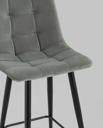 Стул полубарный Джанго велюр серый высота сиденья 60 см