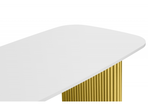 Стол деревянный Бавария B 200 х 90 белая пленка шагрень, золото Стол деревянный Бавария B 200 х 90 белая пленка шагрень, золото