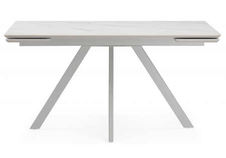 Керамический стол Вилли 140(200)х80 белый мрамор snow white, серый