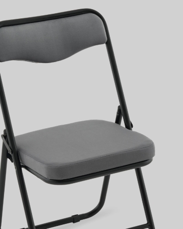 Стул складной Джонни велюр велютто темно-серый, каркас черный матовый