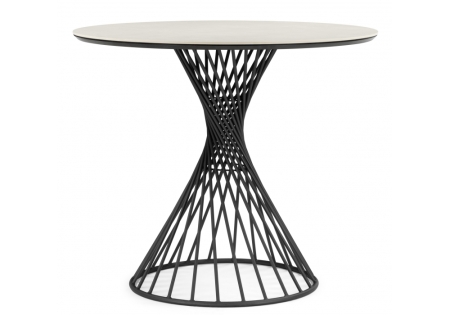 Керамический стол Вивиен 90 carmen light grey, черный