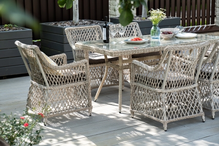 "Латте" плетеное кресло из искусственного ротанга, бежевый