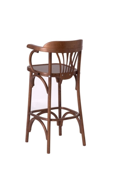 Барный деревянный стул Венский 750 средний тон с твердым сиденьем Барный деревянный стул Венский 750 средний тон с твердым сиденьем