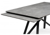 Керамический стол Вилсон 160(220)х89 серый мрамор, черный