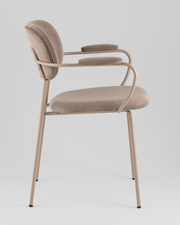 Стул Кэрол коричневый бежевые ножки