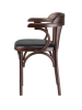 Деревянный стул Венский темный тон с мягким сиденьем из экокожи с дугами назад
