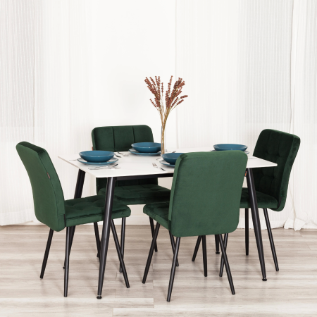 Стул обеденный Medeo зеленый велюр