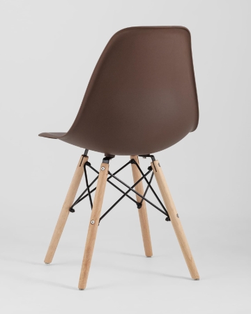 Стул Eames Style DSW коричневый x4 (разборный каркас)