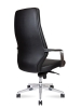 Кресло офисное Capital черный, экокожа и металл, мягкое сиденье, с подлокотниками