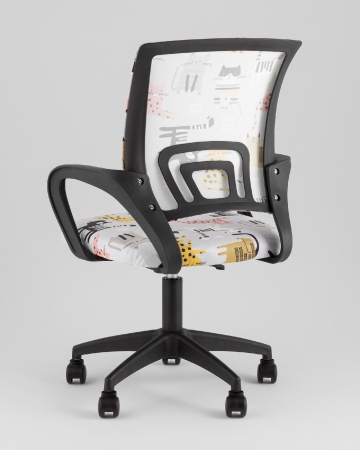 Кресло офисное TopChairs Simple SN Junior принт Blue Cats пластик черный