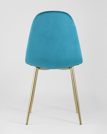 Стул Валенсия велюр аквамарин золотые ножки