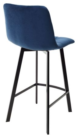 Полубарный стул CHILLI-Q SQUARE синий #29 велюр, черный каркас (H=66cm)