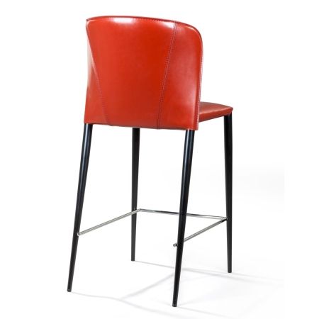 Полубарный стул Albert, кожа ретро красный
