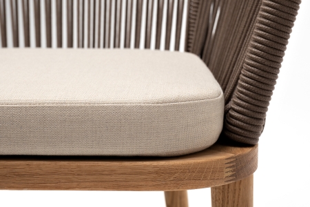 "Марсель" стул плетеный из роупа, основание дуб, роуп коричневый круглый, ткань бежевая 052 "Марсель" стул плетеный из роупа, основание дуб, роуп коричневый круглый, ткань бежевая 052