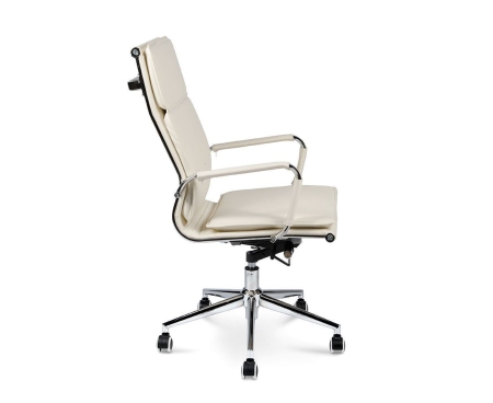 Кресло офисное Харман (ivory) хром слоновая кость экокожа