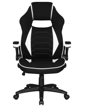 Кресло игровое RICK черно-белая ткань