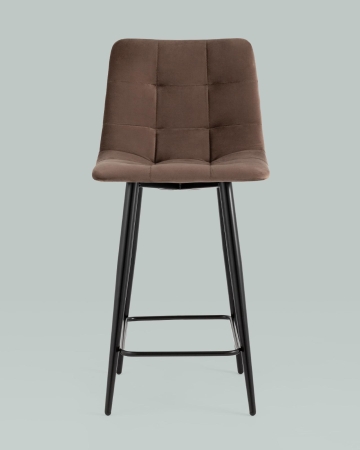 Стул полубарный Джанго велюр коричневый высота сиденья 60 см