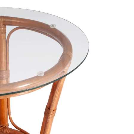 Террасный комплект NEW BOGOTA молочный, ткань и дерево и стекло, мягкое сиденье, с подлокотниками