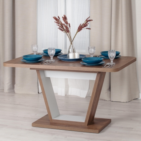 Стол обеденный VOX раздвижной, ЛДСП, дуб канзас, пепел