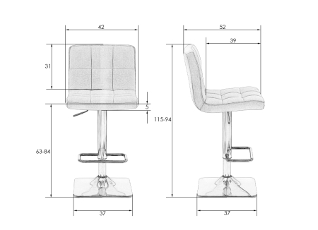 Набор 2 шт Стул барный GOLDIE, пудрово-розовый велюр (MJ9-32)