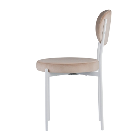 Стул Maso велюр бежевый, белые ножки