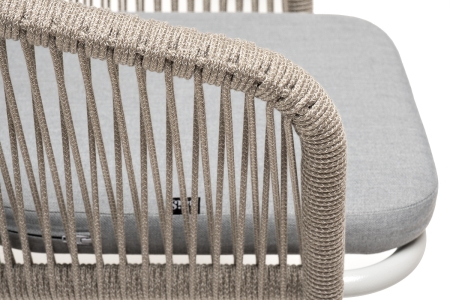 "Марсель" стул плетеный из роупа, каркас алюминий светло-серый (RAL7035) муар, роуп серый меланж круглый, ткань светло-серая "Марсель" стул плетеный из роупа, каркас алюминий светло-серый (RAL7035) муар, роуп серый меланж круглый, ткань светло-серая