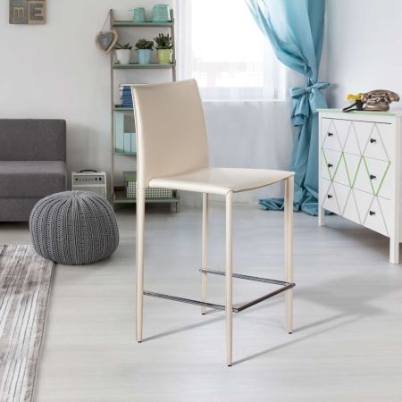 Стул полубарный Rolf кожа бежевый