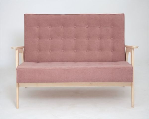 Диван двухместный РЕТРО беленый дуб, RS 12 - розовый Диван двухместный РЕТРО беленый дуб, RS 12 - розовый