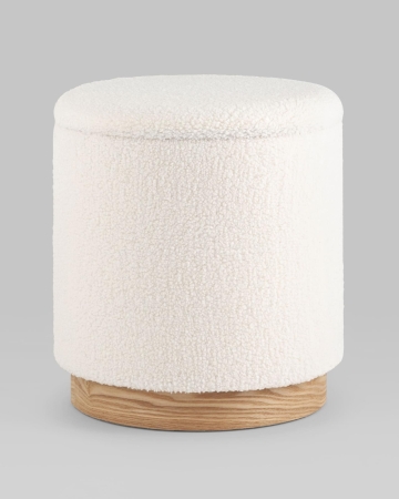 Пуф с ящиком Холли L тедди белый
