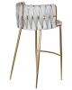 Стул барный EMMA золотой, светло-серый велюр 135-37