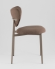 Стул Rina велюр коричневый, каркас бежево-серый