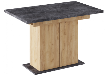 Стол деревянный Carla крафт золотой, цемент темный