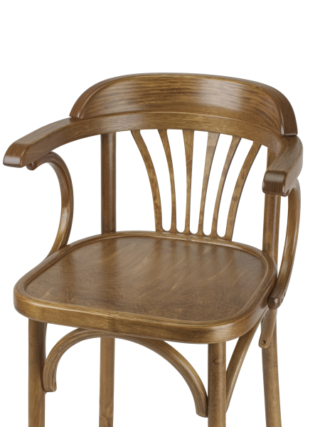 Деревянный стул Венский дуб медовый с твердым сиденьем с дугами назад