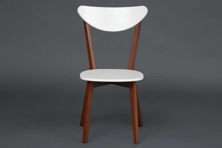 Стул жесткое сиденье MAXI (Макси) белый, коричневый