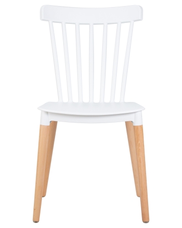 Стул обеденный THEO ножки светлый бук, белый W-02