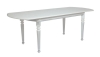 Стол овальный "Милорд-170" 90х170х220 белый, патина серебро