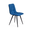 Стул UNO бархат синий, черный конус