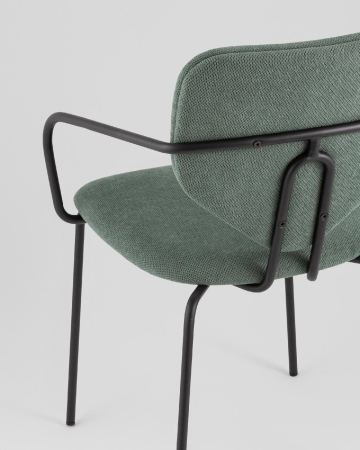 Стул обеденный Masey с подлокотниками зеленый