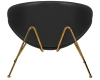 Кресло дизайнерское EMILY, черный винил, золотое основания