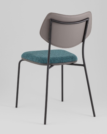 Стул обеденный Casey темно-бирюзовый с серой экокожей