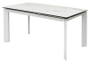 Стол CREMONA 140 HIGH GLOSS STATUARIO белый мрамор глянцевый керамика, белый каркас
