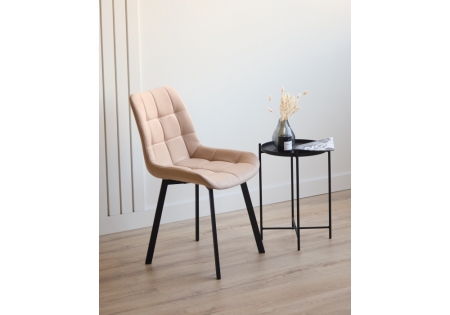 Стул на металлокаркасе Челси П бежевый (zd 210) / черный