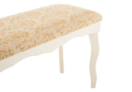 Банкетка Амадео молочная с узором на сиденье