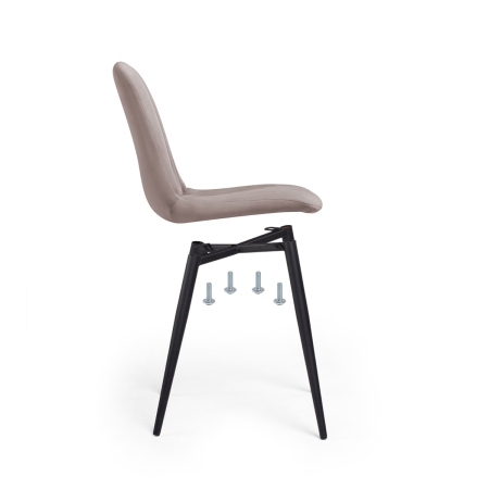 Стул на металлокаркасе Дани латте велюр velutto 08, черный